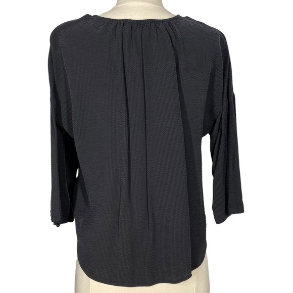 EVERLANE The Shirred Cupro Blouse 4 Black - Picture 5 of 9